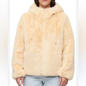 Maje faux fur jacket in yellow